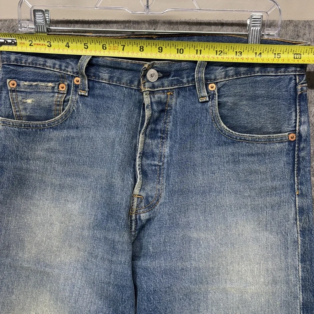 Levi's Premium 501 '93 Jeans Men's 30 x 32 Blue Distressed Button Fly Straight